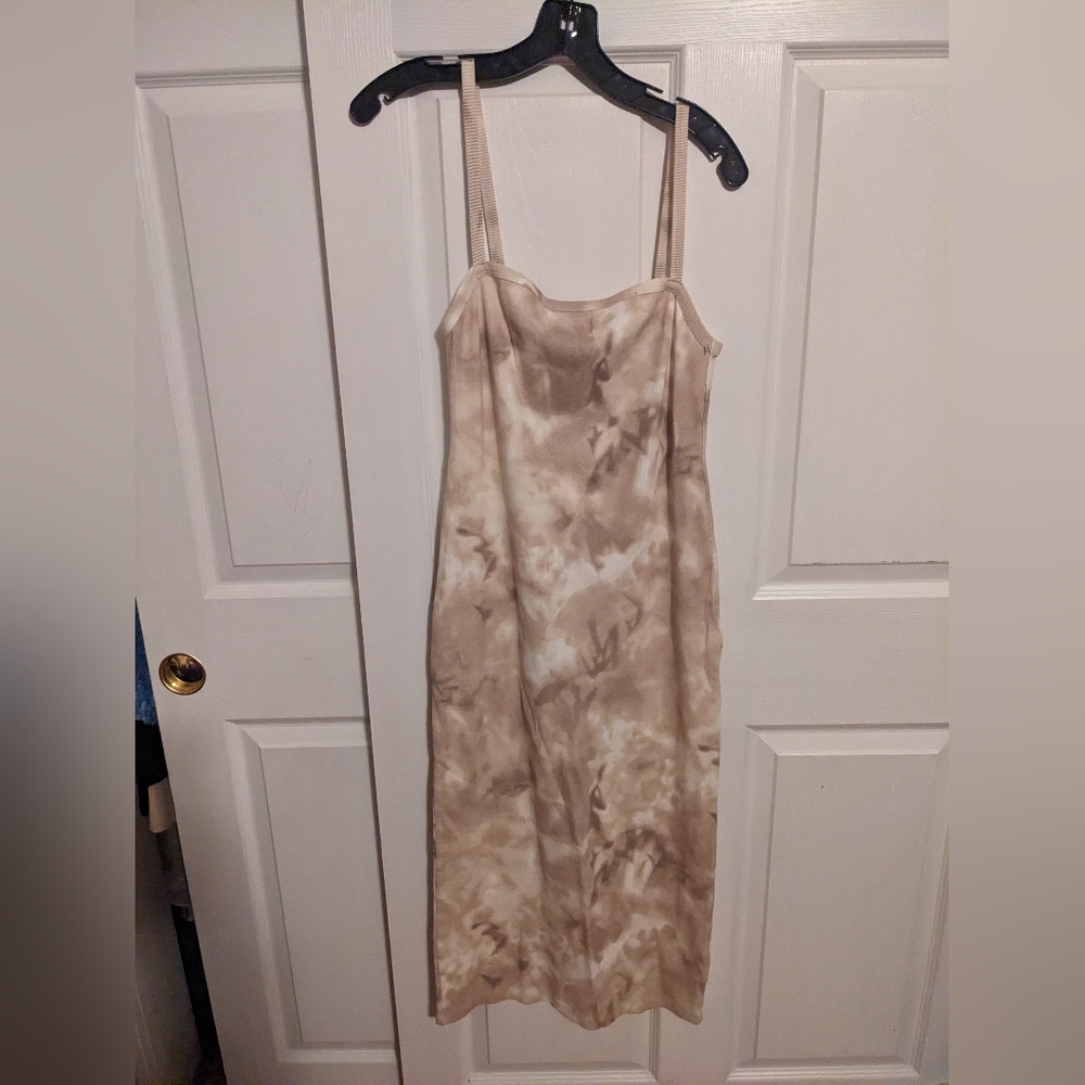 Zara Cotton Midi Tie Dye Tank Dress, Sz L